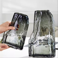 Vase en verre transparent pour décoration de salon, simple et créatif