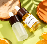 Flacon compte-gouttes en verre dépoli premium 10 ml - Contenant avec bouchon en bois pour huile à barbe, soins de la peau, flacon d'essence liquide personnalisable