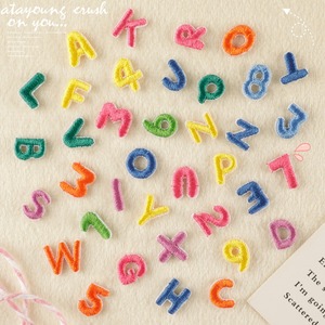 Patchs brodés 3D thermocollants, lettres et chiffres colorés, décorations en strass pour vêtements DIY, vestes personnalisées, jeans - Product Image 2