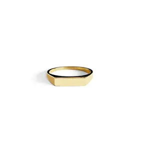 Inspire jewelry Standard stainless steel Rectangular Bar Signet ring Custom engrave signet ring Women Pinky ring