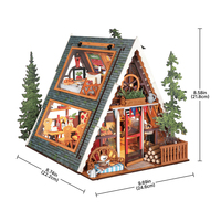 Kit artisanal Robotime Rolife en bois DG181 Cabane en A Puzzle en bois 3D Maison miniature DIY