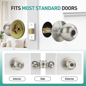 Filta Smart <strong>Door</strong> <strong>Knob</strong> Lock Fingerprint Deadbolt Keyless Entry Ball Shape <strong>Black</strong> Aluminium Round <strong>Knob</strong> for Interior <strong>Door</strong> - Product Image 5
