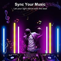 Lampu LED RGB Tube Bar 2-Pack 5W 90cm (3Ft) dengan Remote Control 2.4G, Baterai 5000mAh, dan Stand untuk Fotografi & Tari