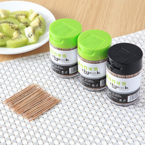 Carbonized Bamboo Toothpicks 8cm Disposable Double-Ended For Fruit And Hotel Use 300 Pcs Per Tube Pack - Product Image 1