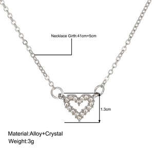 Korean Fashion Heart Shaped Zircon Necklace for Women Temperament Pendant Clavicle <b>Chain</b> Birthday Party Necklace Jewelry Gift - Product Image 6