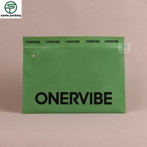 Custom Matte Blue Frosted Recyclable Plastic Zipper Bags for Hoodies T-Shirts Fur Packaging with Custom Logo - Product Image 2