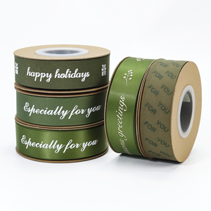 Lude Nhà Máy Tùy Chỉnh Sang Trọng 3D Lá Vàng Cứu Trợ Nổi In Ánh Kết Thúc Polyester <span class=keywords><strong>Ribbon</strong></span> Cho Món Quà Sinh Nhật Bao Bì - Product Image 5