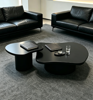 Meubles de salon modernes de luxe, ensembles de tables basses modernes, design noir urbain, usage domestique et professionnel irrégulier