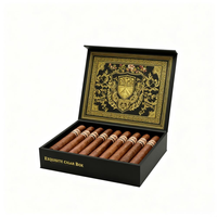 Boîte à cigares de luxe personnalisée en forme de livre noir avec feuille d'or, emballage rigide magnétique en papier de qualité supérieure pour la présentation de cadeaux et le stockage de cigares