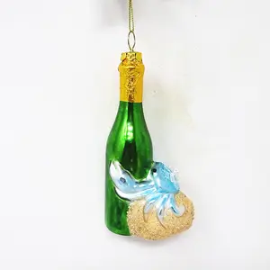 Wholesale personalised christmas baubles crab climbing wine bottle pendant