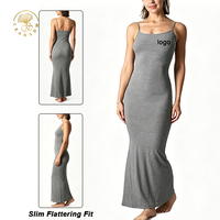 Robe Combinaison Tube Maxi Moulante Sexy Sans Manches Premium pour Femme avec Bretelles Ajustables et Tissu Côtelé