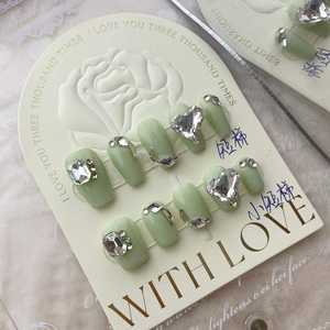 Uñas Postizas de Camelia Roja Vino para Mujer, Uñas Decorativas Hechas a Mano, Parches de Uñas Blancas para <span class=keywords><strong>Manicura</strong></span> - Product Image 3