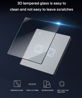 Boente 86x86mm Interrupteur Tactile Multifonctionnel Compatible Alexa Google Home Prise Murale Intelligente Wi-Fi en Verre pour Royaume-Uni et UE