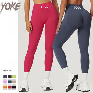 Boyunduruğu kadın tayt Push <span class=keywords><strong>up</strong></span> yüksek bel karın kontrol spor tayt kalça kaldırma Yoga pantolon katı spor tayt kadınlar için - Product Image 1