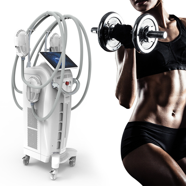 JONTELAISER HOT EMS Electronic Circuitlim Stimulate Radio Frequency Machine 4 Standing Stainless Steel 3 Tesla Body Slimming