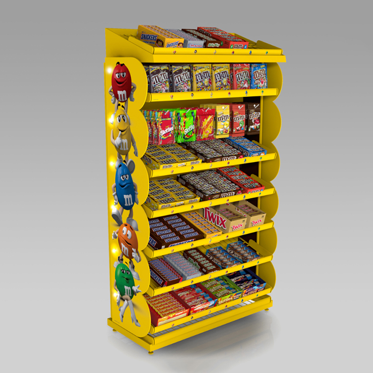 Customized Free Standing Metal Wire Display Stand Bakery Display Racks With Wire Baskets for Supermarket — view 5