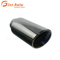 Buse de tuyau d'échappement décorative pour voiture en acier inoxydable noir, sortie de 67mm en 102mm, embout de gorge d'échappement universel simple