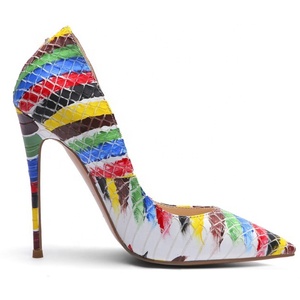 Zapatos de Tacón Súper Alto para Mujer, Zapatos de Vestir con Diseño de Grafiti Colorido, Zapatos de Tacón de Aguja con Punta Puntiaguda, Zapatos de Moda para Club Nocturno - Product Image 5