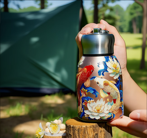 กระติกน้ำสุญญากาศสแตนเลส 304 ลายผีเสื้อ/<span class=keywords><strong>ปลา</strong></span><span class=keywords><strong>คา</strong></span><span class=keywords><strong>ร์</strong></span>พ/นกยูง ขนาด 10 ออนซ์ รุ่นมินิแฟตคิดนีย์ - Product Image 1