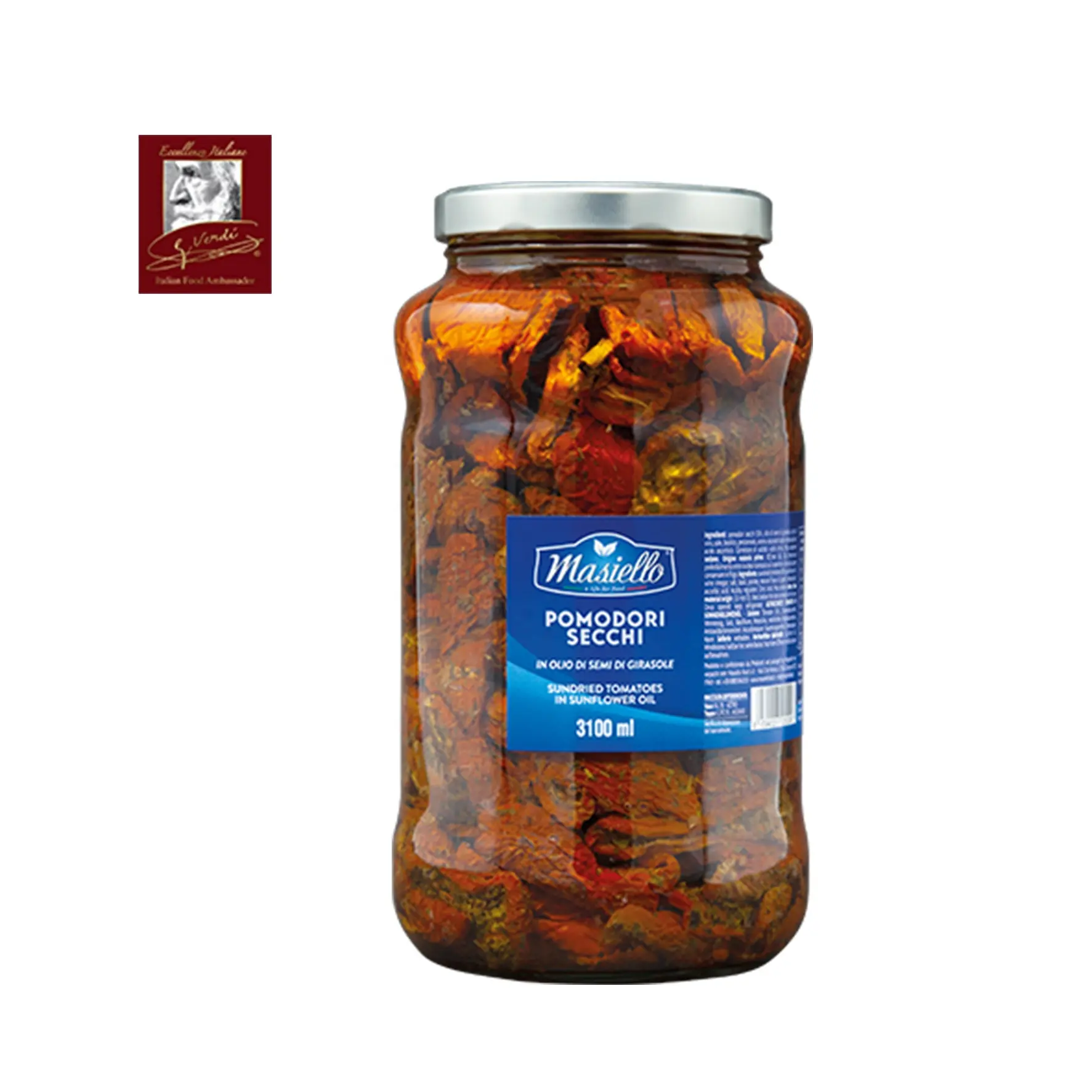 Sundried Tomatoes in Sunflower Oil 2.8Kg GVERDI Selection Italian Food Condiments Appetizers Made in Italy
