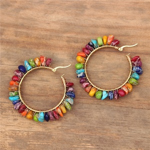 <span class=keywords><strong>Boucles</strong></span> <span class=keywords><strong>d</strong></span>'<span class=keywords><strong>oreilles</strong></span> ethniques faites à la main en pierre naturelle de jaspe impérial à <span class=keywords><strong>7</strong></span> <span class=keywords><strong>chakras</strong></span>, <span class=keywords><strong>boucles</strong></span> <span class=keywords><strong>d</strong></span>'<span class=keywords><strong>oreilles</strong></span> en fil enroulé bohème pour femmes, bijoux - Product Image 2