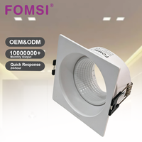 Support de Downlight Carré LED FOMSI Blanc Noir à Angle Réglable pour Ampoules LED MR16, Boîtier de Lampe LED, Cadre de Spot LED GU10 MR16