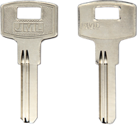 FAV1D Ébauche de clé en laiton nickelé, lame non taillée, trou rectangulaire, pour serrure de porte, vente en gros