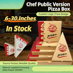 Boîtes à pizza personnalisées en gros, 12" x 12" x 2", 14" 16", lot de 50, boîte à pizza en carton ondulé blanc <span class=keywords><strong>sur</strong></span> brun, boîte de qualité alimentaire - Product Image 2