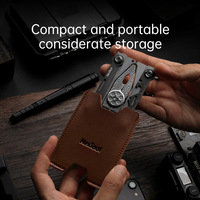 Outil EDC multifonction 14 en 1, couteau pliant d'extérieur combiné avec tournevis, outil de survie portable pour la réparation T110K
