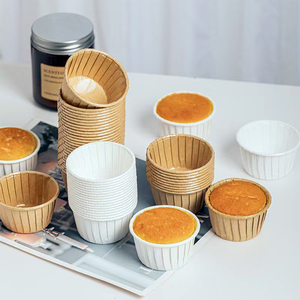 Wholesale Custom 3oz Roll Rim <strong>Paper</strong> Baking <strong>Cup</strong> Non-Stick Muffin &amp; Cupcake Liners Heat Resistant Souffle Muffin Liner - Product Image 5