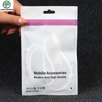 Sac en plastique personnalisé pour vêtements, emballage imprimé en héliogravure, compatible clé USB, câble de données, chargeur, convertisseur, écouteurs, valve recyclable