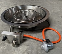 Système de brûleur de foyer à gaz rond en acier inoxydable de 18 pouces