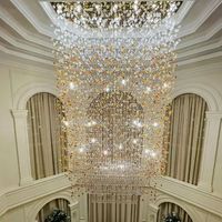 Lámpara Colgante LED de Cristal con Gotas, Moderna y de Lujo, para Proyectos Personalizados, Ideal para Vestíbulos de Hoteles, Villas y Techos Altos