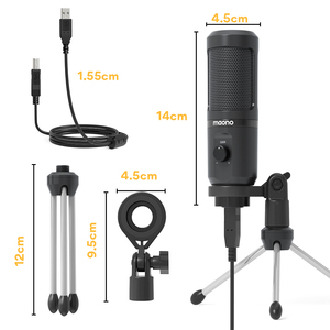 Micrófono USB Portátil MAONO <span class=keywords><strong>con</strong></span> Ganancia de Micrófono, Micrófono de Condensador <span class=keywords><strong>con</strong></span> Trípode para Grabación - Product Image 6