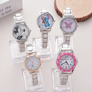 Montre en acier inoxydable Kuromi, style dessin animé, analogique, quartz, résistante à l'eau, épaisseur 7 mm, fermoir pliant, pour femmes - Product Image 2