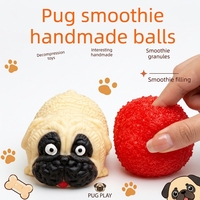 Jouet anti-stress sensoriel en forme de boule de glace moulable pour chien, jouet à presser en forme de pug mignon, jouet sensoriel anti-stress pour le remplissage de slime glacé ou de smoothie