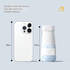 Ultra Light Mini Flat 60% Sunshade Umbrella Black Rubber <b>Sunscreen</b> Portable Pocket Wholesale Sunny Advertising Spot - Product Image 4