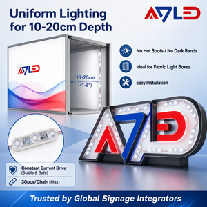 Modules LED ADLED, profondeur 10-20 cm, éclairage uniforme, blanc 7100K, alimentation CC 12V à courant constant, utilisation extérieure - Product Image 1