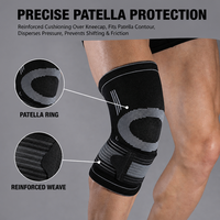 Qiangjin Ensemble de genouillères de compression en tricot flexible pour le sport, avec soutien pour la cheville, le coude et le poignet, et pour la marche à quatre pattes