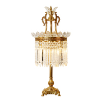 Bijouterie Nouveau Style Européen En Laiton Table Lampe De Bureau Salon Chevet De Luxe Cristal Lampe De Table