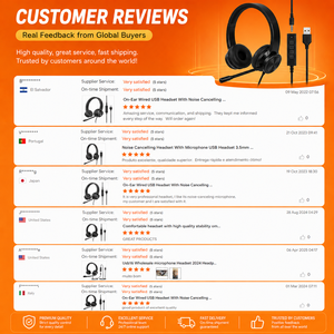 <span class=keywords><strong>Casque</strong></span> <span class=keywords><strong>de</strong></span> bureau <span class=keywords><strong>filaire</strong></span> USB <span class=keywords><strong>haut</strong></span> <span class=keywords><strong>de</strong></span> <span class=keywords><strong>gamme</strong></span> Linx avec micro ENC à réduction <span class=keywords><strong>de</strong></span> bruit pour centres d'appels informatiques - Product Image 5