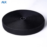 Bande auto-agrippante thermocollante de 10 à 200 mm de large, 25 mètres/rouleau, en tissu 100 % nylon, bandes à coudre pour vêtements, noires et résistantes