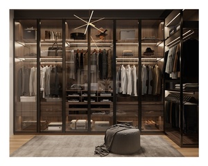 Muebles Modulares de Fábrica, Dormitorio, Madera Maciza de Palisandro, Armario Clásico, Guardarropa para Ropa con Espejo - Product Image 4