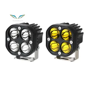 3 pollici 40W luci moto Led lavoro barra luminosa faretto quadrato per trattori 4x4 fendinebbia per auto 3 pollici bianco giallo