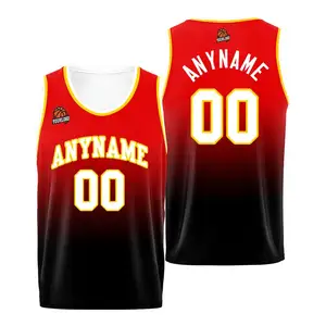 Custom Groothandel Goedkope Prijs 100% Polyester Team Sublimatie Print Jeugd Omkeerbare Basketbal Uniform Jersey