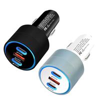 Chargeur rapide USB-C multi-ports en alliage d'aluminium 125W, type C PD65W, pour iPhone, tablette, ordinateur portable, charge rapide, chargeur de voiture