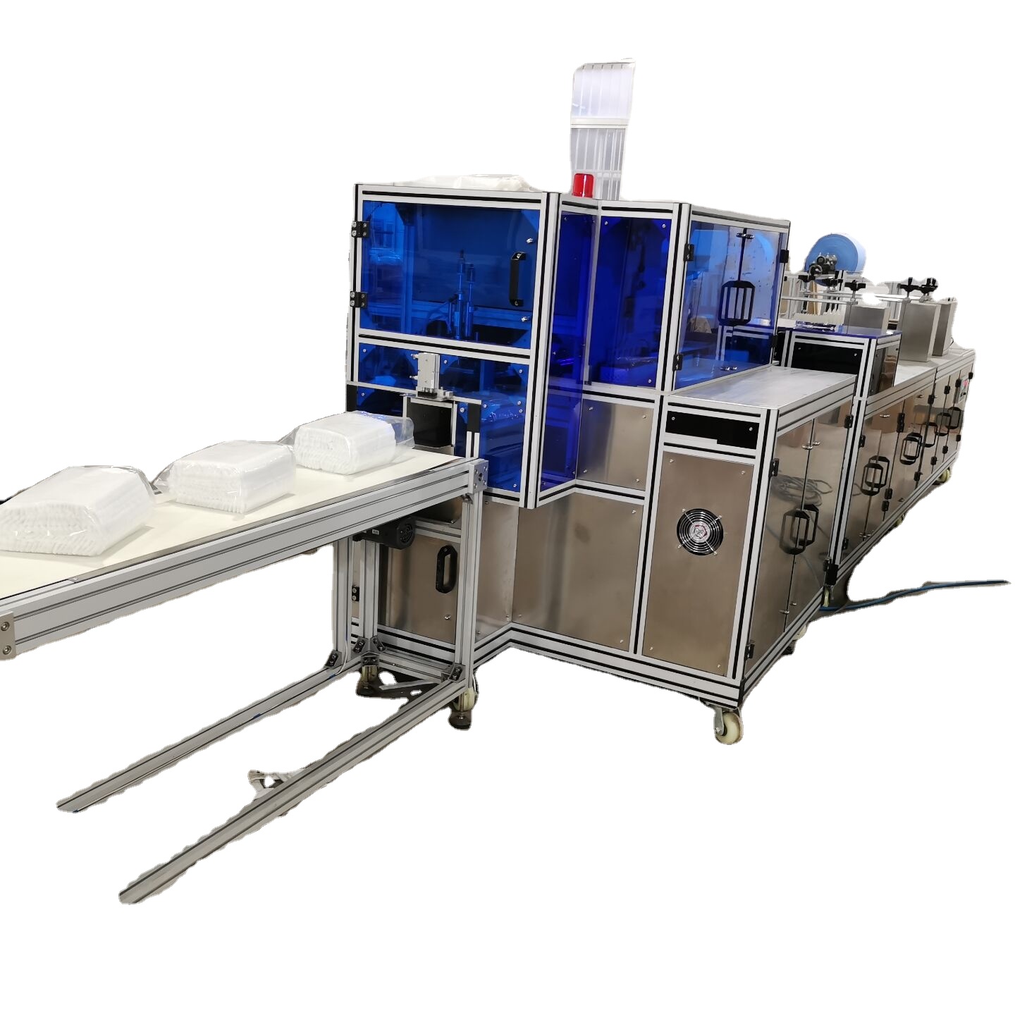 Полностью автоматическая машина для изготовления нетканых колпачков с упаковкой