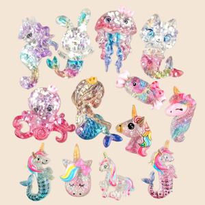 งานประติมากรรมเรซิ่นใสลายเรียบง่าย รูปยูนิคอร์น นางเงือก แมว กระต่าย ของสะสม งานฝีมือ ลดราคา - Product Image 1