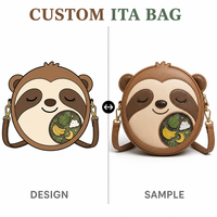 Sac à dos fantaisie Ita avec motif de paresseux de la jungle, feuille de Monstera, bananes, croissant de lune, nuage et étoile, et porte-épingles en émail, sac à bandoulière Slow Living
