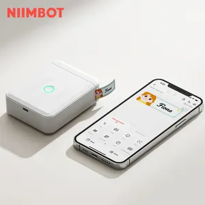 NIIMBOT printer label portabel, pembuat stiker bluetooth dengan printer mini tipe-c mendukung android IOS